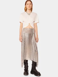 White T-shirt with piercing | Rabanne Fashion