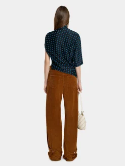 WIDE-LEG PANTS IN CORDUROY | Rabanne Store