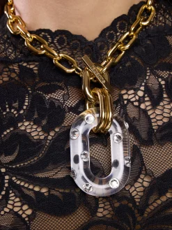 XL LINK CRYSTAL-EMBELLISHED SINGLE-PENDANT NECKLACE | Rabanne Flash Sale