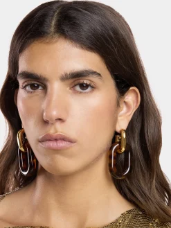 XL LINK OVERSIZED TARTARUGA EARRINGS | Rabanne Fashion